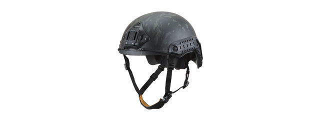 CA-726U Lancer Tactical Airsoft Ballistic MH Type Helmet (Color: Camo Black)