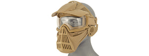 2607T Full Face Mask w/ Goggle Lens Eye Protection (Tan)