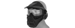 2607B Full Face Mask w/ Goggle Lens Eye Protection (Black)