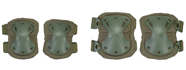 AC-478G Tactical Quick-Release Knee & Elbow Pad Set (OD Green)