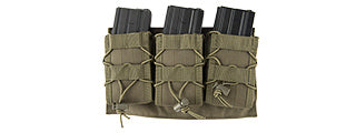CA-1843GN Lancer Tactical 1000D Nylon Molle Triple AR Mag Pouch (OD Green)