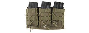 CA-1843GN Lancer Tactical 1000D Nylon Molle Triple AR Mag Pouch (OD Green)