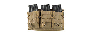 CA-1843TN Lancer Tactical 1000D Nylon Molle Triple AR Mag Pouch (Tan)