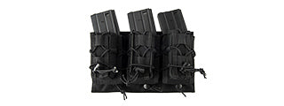 CA-1856BN Lancer Tactical 1000D Nylon Molle 2-IN-1 Triple M4/Pistol Mag Pouch (Black)