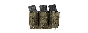 CA-1856GN Lancer Tactical 1000D Nylon Molle 2-IN-1 Triple M4/Pistol Mag Pouch (OD Green)