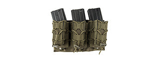 CA-1856GN Lancer Tactical 1000D Nylon Molle 2-IN-1 Triple M4/Pistol Mag Pouch (OD Green)