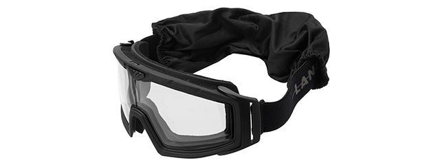 Lancer Tactical Rage Protective Black Airsoft Goggles (CLEAR LENS)