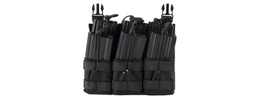 Lancer Tactical CA-292T Adaptive Hook and Loop Triple Dual Mag Pouch (Black)