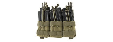 Lancer Tactical CA-292T Adaptive Hook and Loop Triple Dual Mag Pouch (OD GREEN)