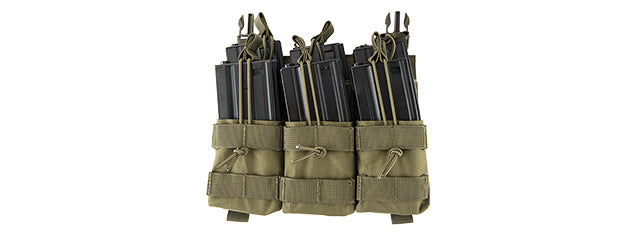 Lancer Tactical CA-292T Adaptive Hook and Loop Triple Dual Mag Pouch (OD GREEN)