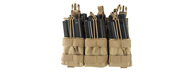 Lancer Tactical CA-292T Adaptive Hook and Loop Triple Dual Mag Pouch (TAN)