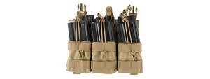 Lancer Tactical CA-292T Adaptive Hook and Loop Triple Dual Mag Pouch (TAN)