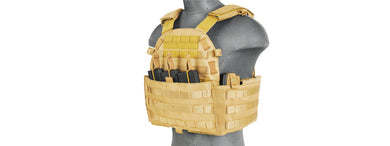 CA-311T2N 1000D Nylon Airsoft Molle Plate Carrier (Tan)