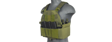 Lancer Tactical SLK Plate Carrier w/Side Plate Dual-Mag Compartment OD Green