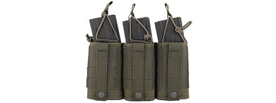 CA-379GN Nylon Variable Depth Adjustment Molle Triple Mag Pouch (OD Green)