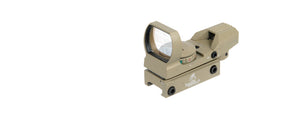 Lancer Tactical CA-401T Red & Green Dot Reflex Sight Tan- 4 Reticles