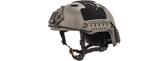 CA-725S Lancer Tactical PJ Airsoft Helmet w/ Side Rails [LG/XL] (FOLIAGE GRAY)