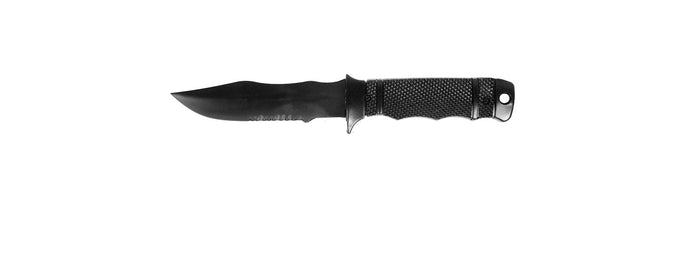G-FORCE Combat Rubber Training Knife w/ Tactical Sheath - Black GF-TK-002B