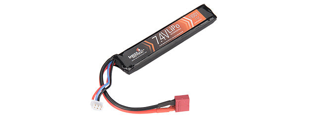 LT7.4V1100ST 15C 7.4V 1100 mAh Stick Lipo Battery (Black)
