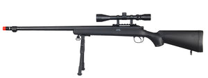 MB07BAB Well VSR-10 Bolt Action Sniper Rifle w/Fluted Barrel, Scope & Bipod (Color: Black)