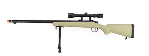 MB07TAB Well VSR-10 Bolt Action Sniper Rifle w/Fluted Barrel, Scope & Bipod (Color: Tan)
