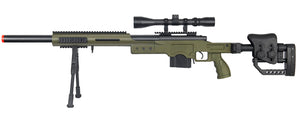 Wellfire MB4410GAB Bolt Action Sniper Rifle w/ Scope And Bipod Green