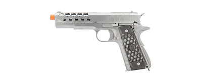 WE-E016-SV WE-Tech 1911 Hex Cut Gen. 2 Gas Blowback Airsoft Pistol Silver