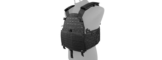 T2199-B AMA 500D Nylon Hypalon Tactical Vest Laser Cut Molle Vest (Black)