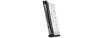 WE M1911 MEU Single Stack 15rd Airsoft Gas Blowback Magazine (Silver)