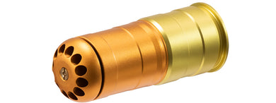 ZC-LD-04G Lancer Tactical 120 Round CNC Aluminum Airsoft 40mm Gas Grenade Shell (Color: Gold)