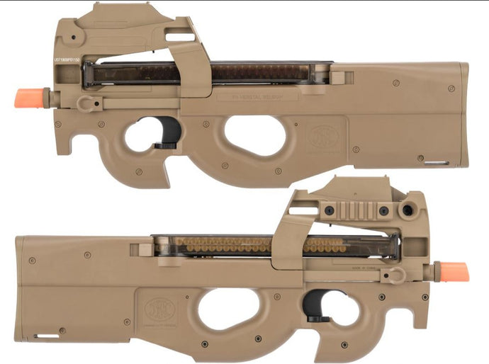 FN Herstal Licensed P90 Full Size Metal Gearbox Airsoft AEG w/ Built-In Red Dot (Dark Earth)