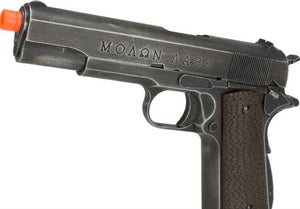 NE2002 AW Custom Full Metal Custom "Molon Labe" Weathered 1911A1 Airsoft Gas Blowback Pistol (Color: Desert Grip)