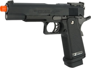 WE 2219 WE-USA Full Metal Hi-CAPA Airsoft Gas Blowback Pistol (Model: 5.1 Elite / Black w/ Maple Leaf Upgrade Suite)